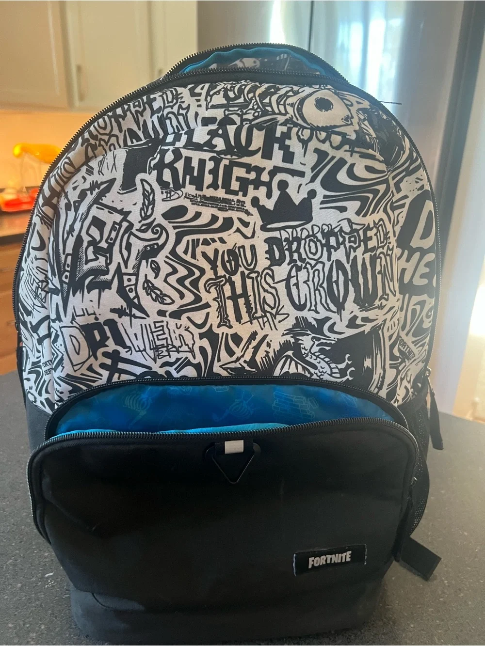 Fortnite Boys Black & White Graphic Backpack